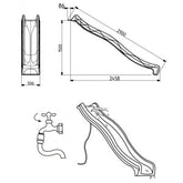 Tobogan 2.90 m Sline HDPE verde KBT cu duza de apa